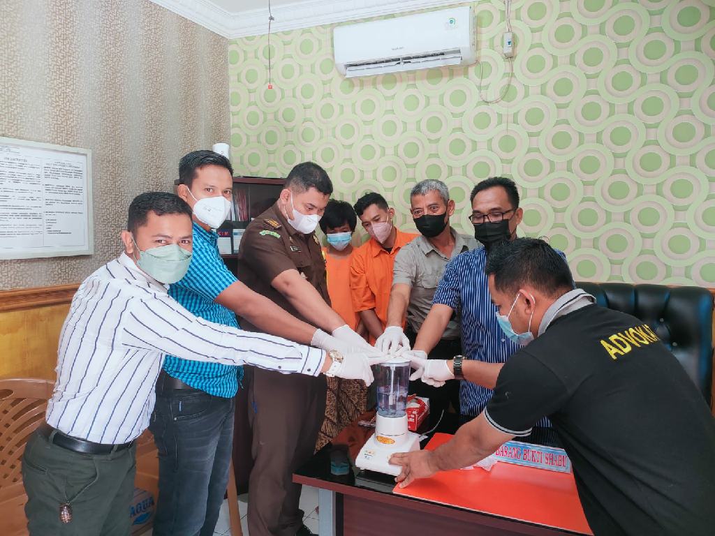 Resnarkoba Polres Kampar Musnahkan BB Narkotika Jenis Shabu seberat 62,12 Gram