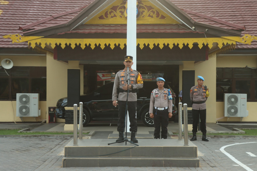 Kapolres Inhu Sambut Dua Pleton Personel BKO Polda Riau, Siap Amankan Pilkada
