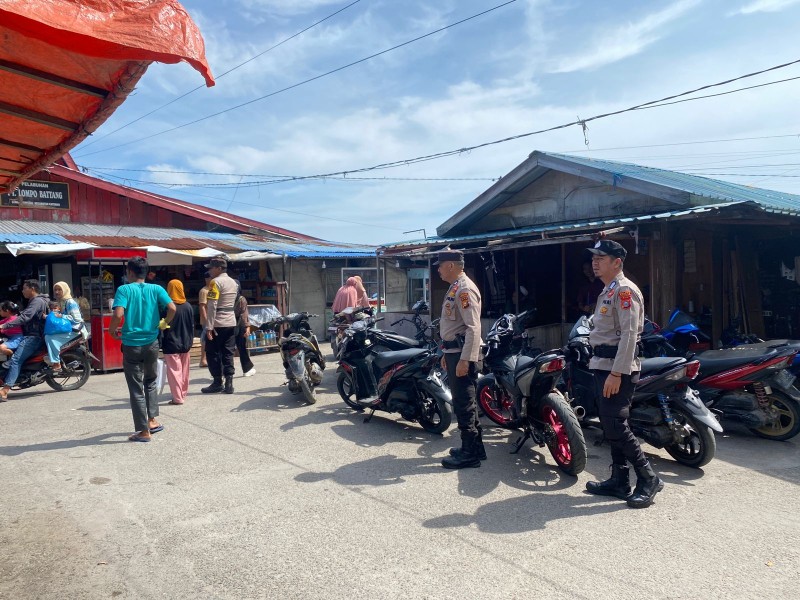 Polsek Kateman Tingkatkan Patroli Jelang Iduladha 1446 H, Pastikan Keamanan Pasar Sungai Guntung