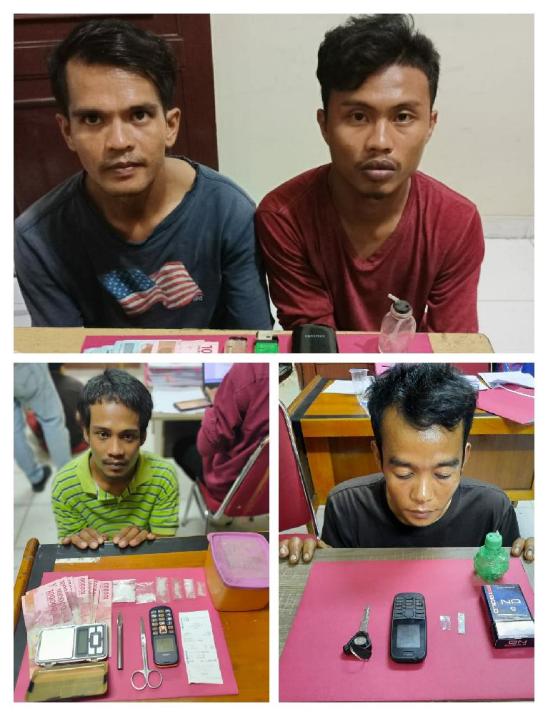 Resnarkoba Polres Siak Tangkap 4 Pengedar Narkotika Jenis Shabu di Kecamatan Sungai Apit