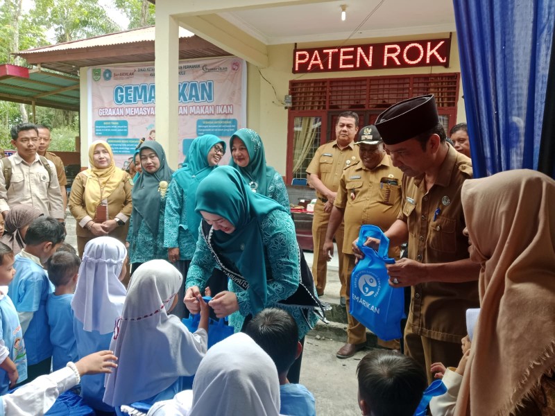 Bunda PAUD Rohul dr. Yeni Dwi Putri Anton Dorong Gemarikan di Desa Suka Maju
