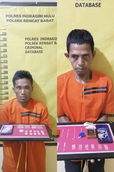 3 Jam Beraksi, Polsek Rengat Barat Ringkus Dua Pengedar Shabu di Inhu