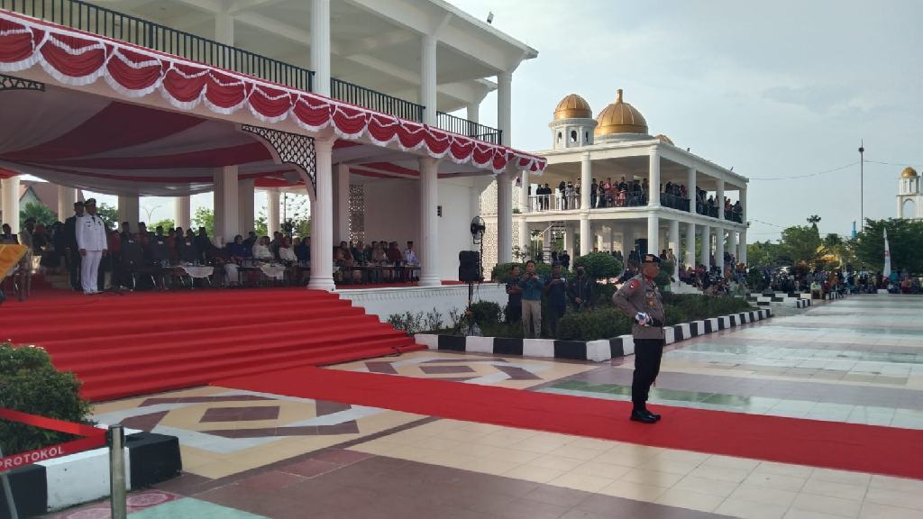 Batalyon B Pelopor Sat Brimob Polda Riau Ikuti Rangkaian Kegiatan HUT RI ke 77 di Rohil