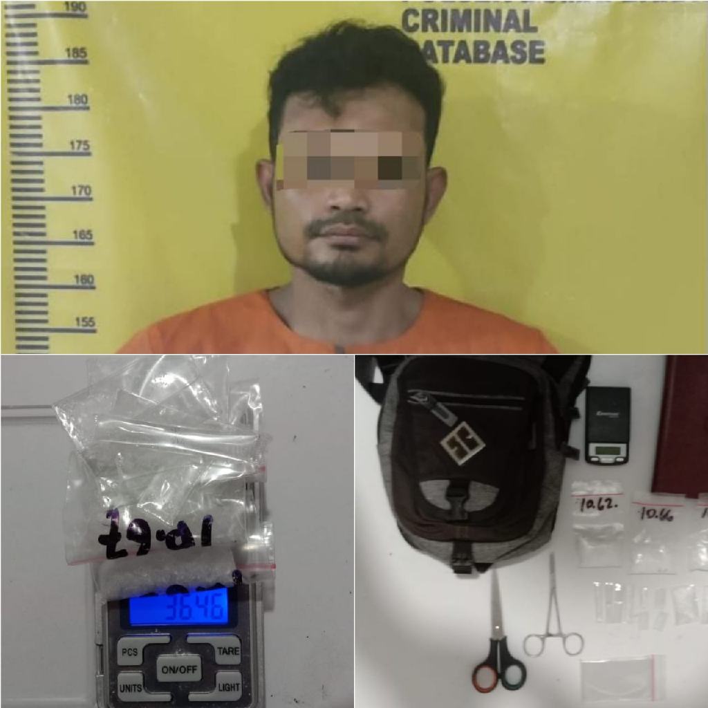 Polsek Dumai Barat Tangkap Pelaku Narkoba dengan BB Shabu 36,46 Gram