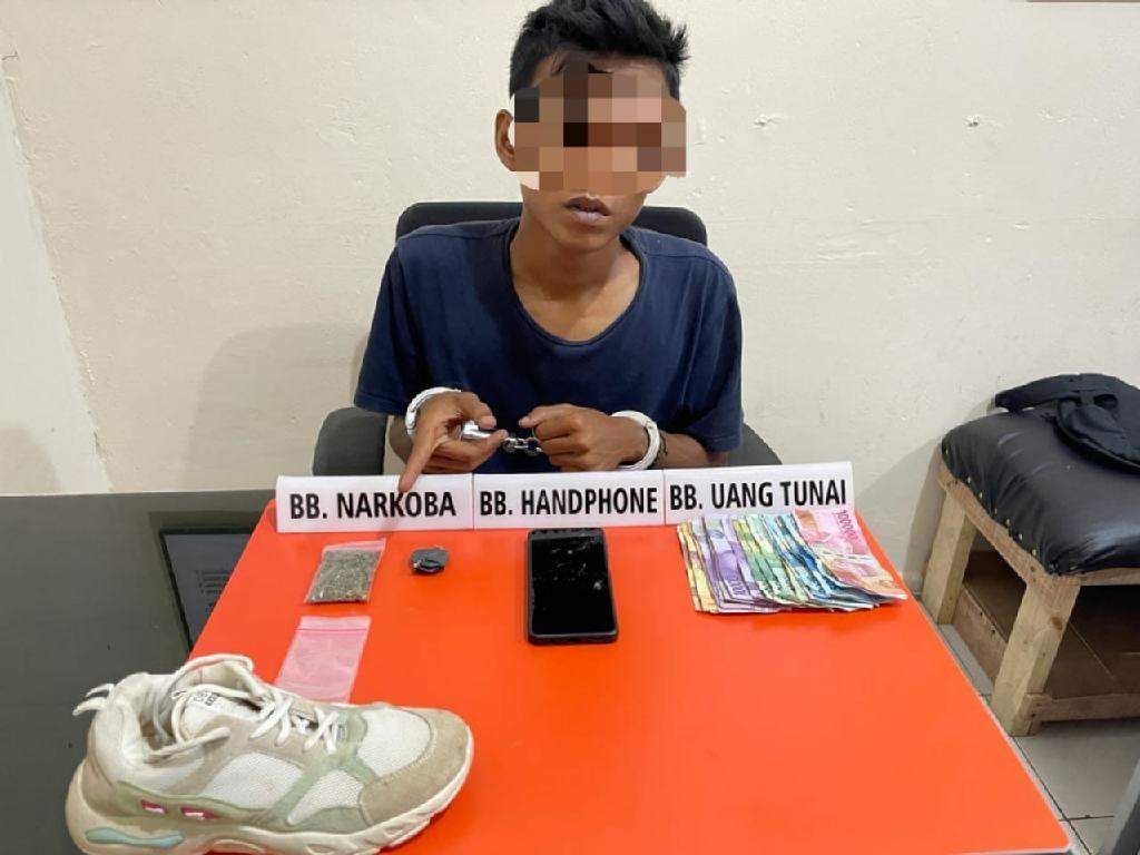 Resnarkoba Polres Kampar Tangkap Pengedar Daun Ganja Kering di Desa Sawah