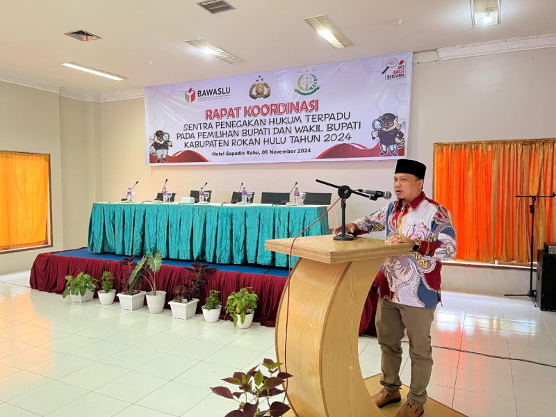 Pilkada 2024, Bawaslu Rohul Gelar Rapat Koordinasi Sentra Gakkumdu