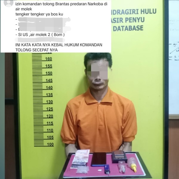 Lapor Kapolres, Pengedar Sabu Diciduk Polsek Pasir Penyu, Inhu