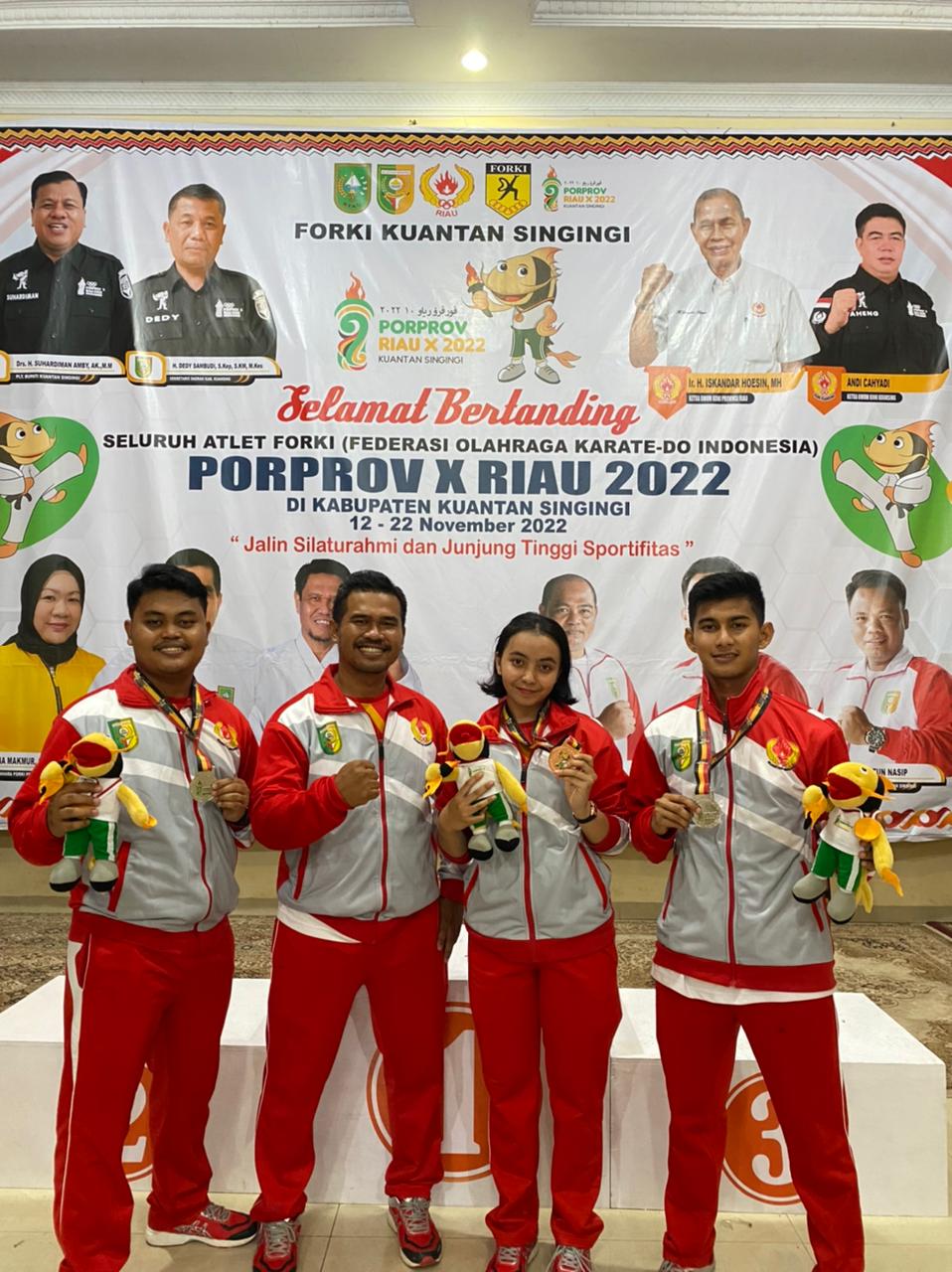 Personil Polres Kuansing Sabet 3 Medali Di Cabang Karate Porprov Riau X 2022