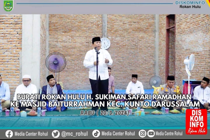 Gelar Safari Ramadhan, Bupati Rohul Berikan Bantuan Pembangunan Masjid Rp. 25 Juta