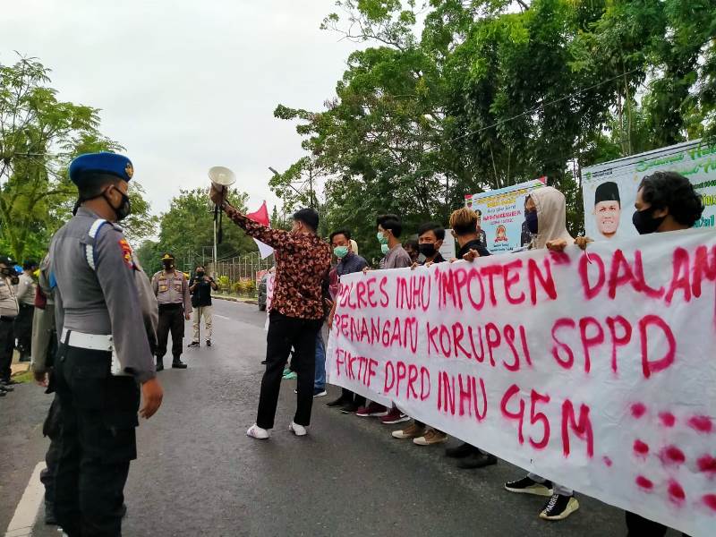 Mahasiswa Desak Polisi Tuntaskan Dugaan Kasus Korupsi SPPD Fiktif DPRD Inhu