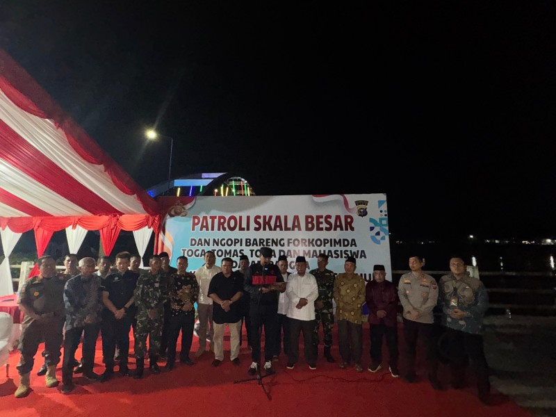 Polres Inhu Gelar Patroli Skala Besar, Warga Deklarasi Damai di Tepian Indragiri