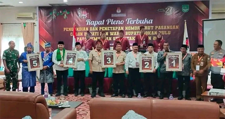 Pengundian Nomor Urut Paslon Bupati dan Wakil Bupati Rohul Untuk Pemilihan Serentak 2024