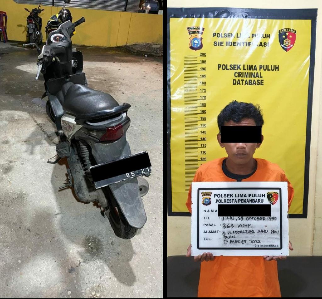 Dalam Waktu 3 Jam Polsek Limapuluh Tangkap Pelaku Curanmor