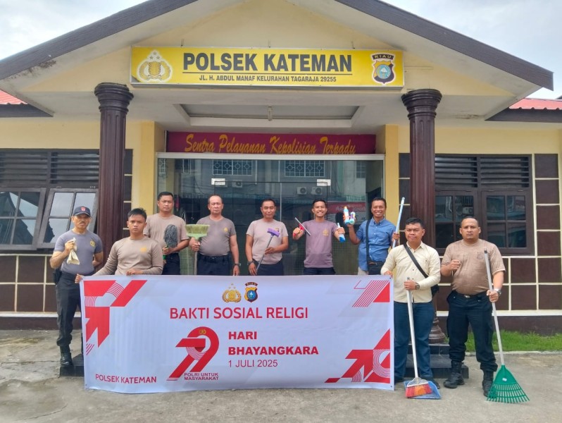 Polsek Kateman Gelar Bakti Sosial Religi di Masjid Al-Muhajirin, Wujud Kepedulian terhadap Rumah Ibadah