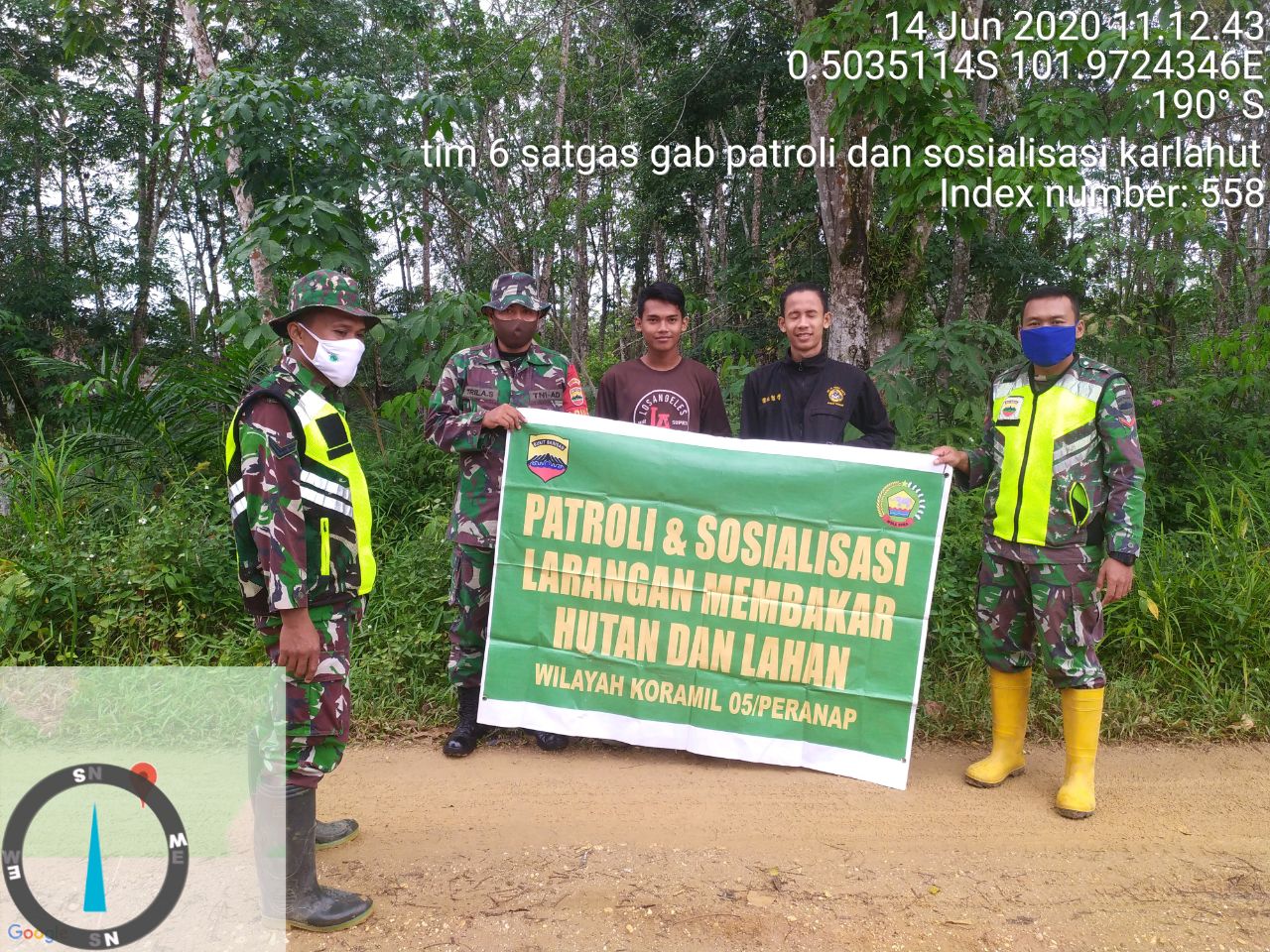 Monitor Daerah Rawan Karhutla Dantim 06 Himbau Warga Berperan Cegah Karhutla