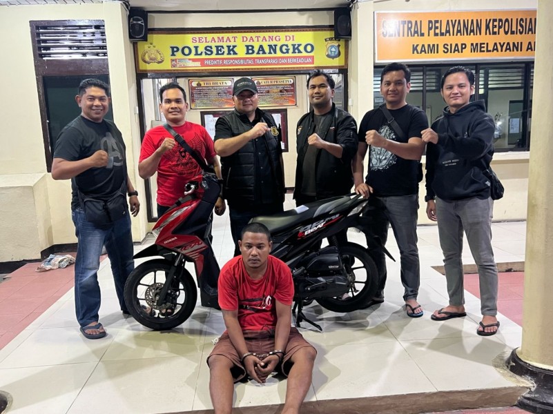 Polsek Bangko Berhasil Amankan Seorang Pria Pelaku Pencurian Sepeda Motor