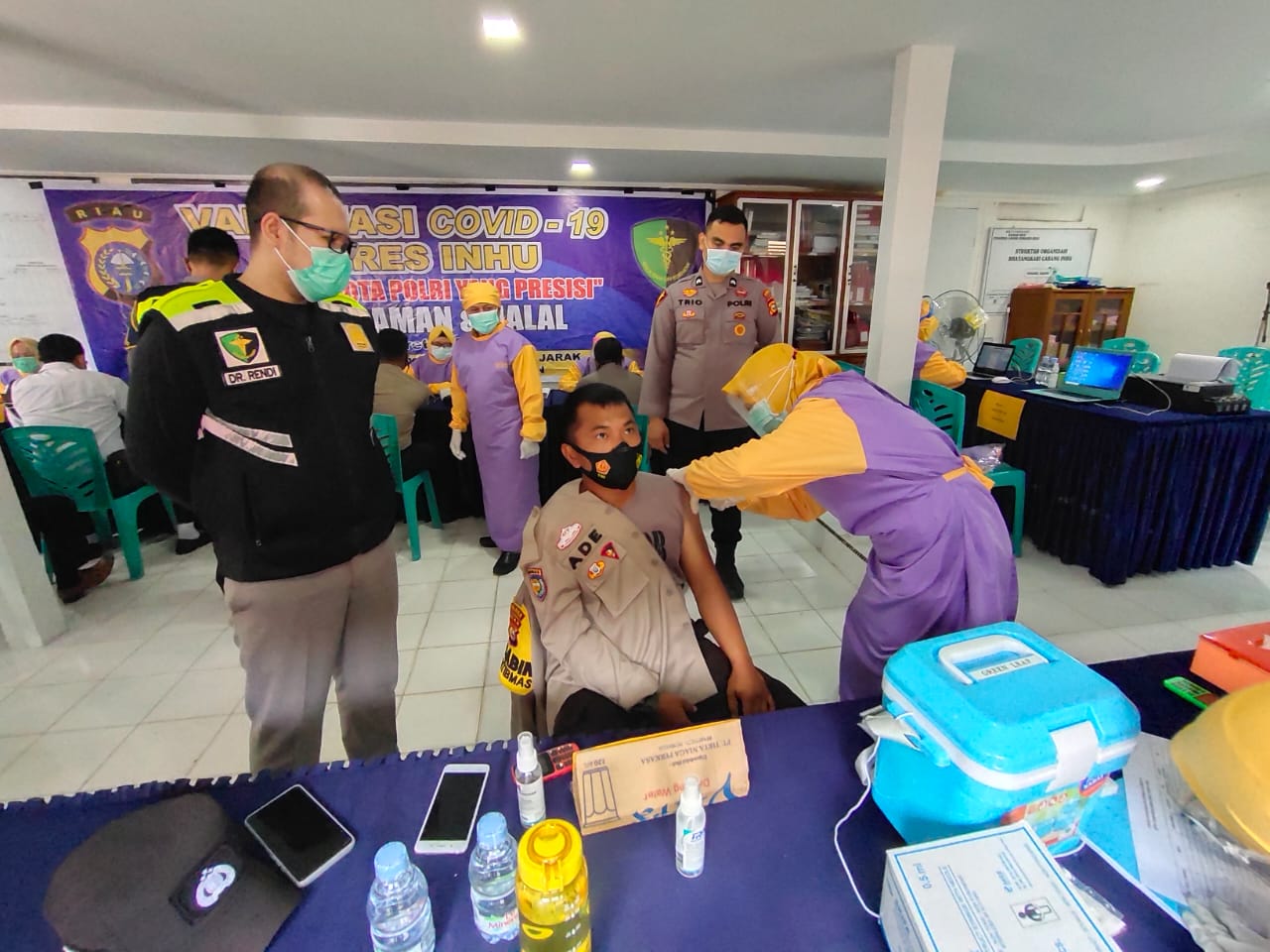 Gelombang Kedua, 91 Personel Polres Inhu, ASN dan PHL Divaksinasi Covid-19