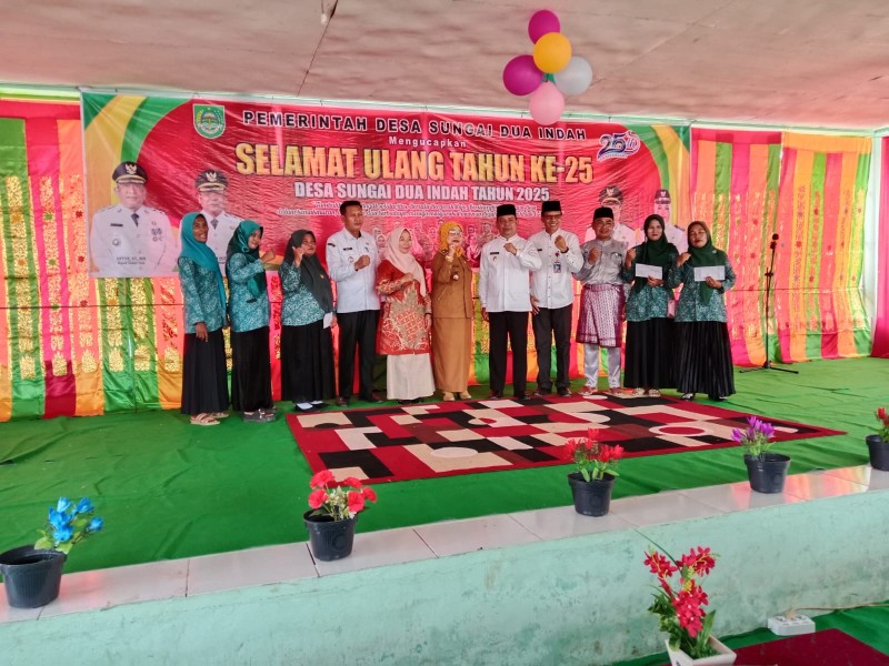 Rayakan HUT Ke-25 Desa Sungai Dua Indah, Wabup Hadiri & Sampaikan Program Unggulan