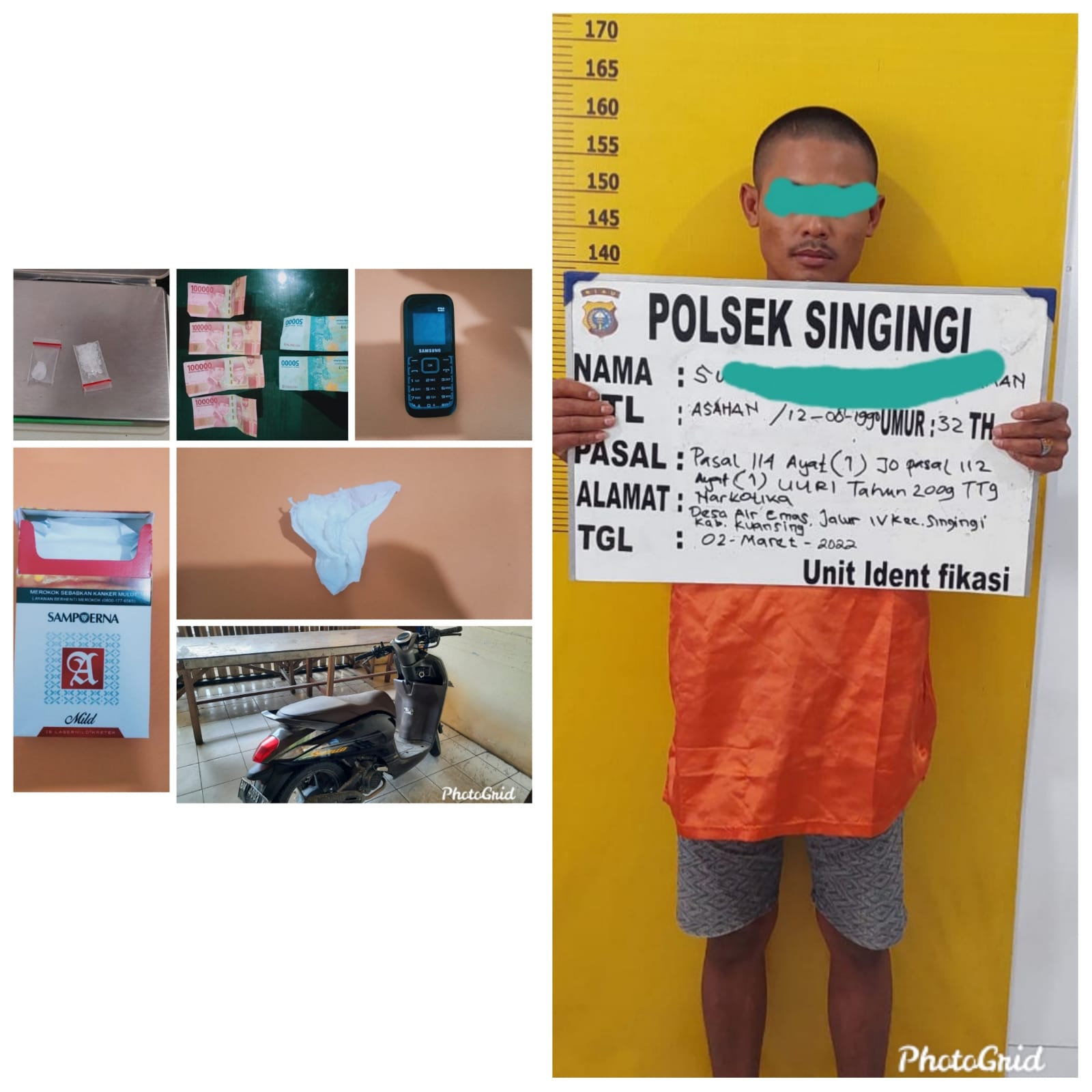 Polsek Singingi Ringkus Pengedar Sabu di Logas Hilir, Ini Kronologisnya