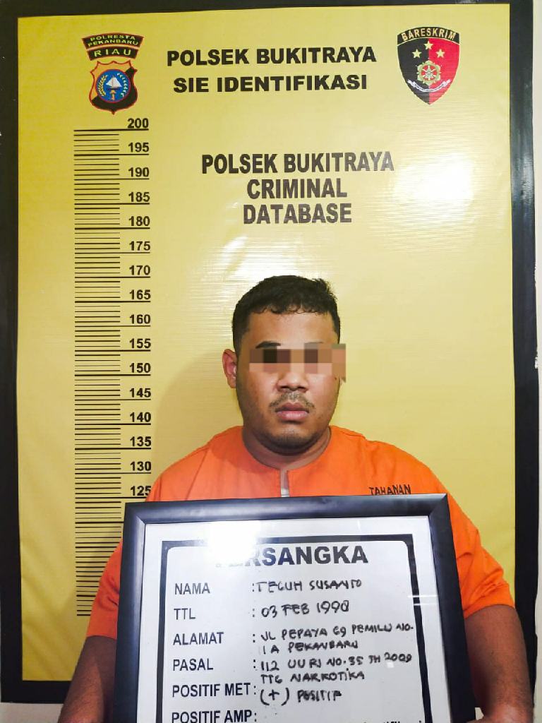 Tersangka Penyalahgunaan Narkotika di Jalan Durian Diringkus Tim Opsnal Polsek Bukit Raya