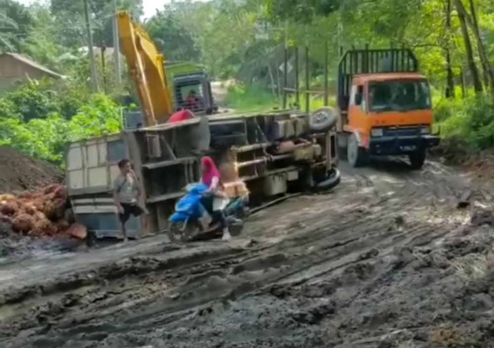 Dinas PUPR Riau Segera Perbaiki Jalan Lintas Japura-Peranap yang Rusak akibat Truk ODOL