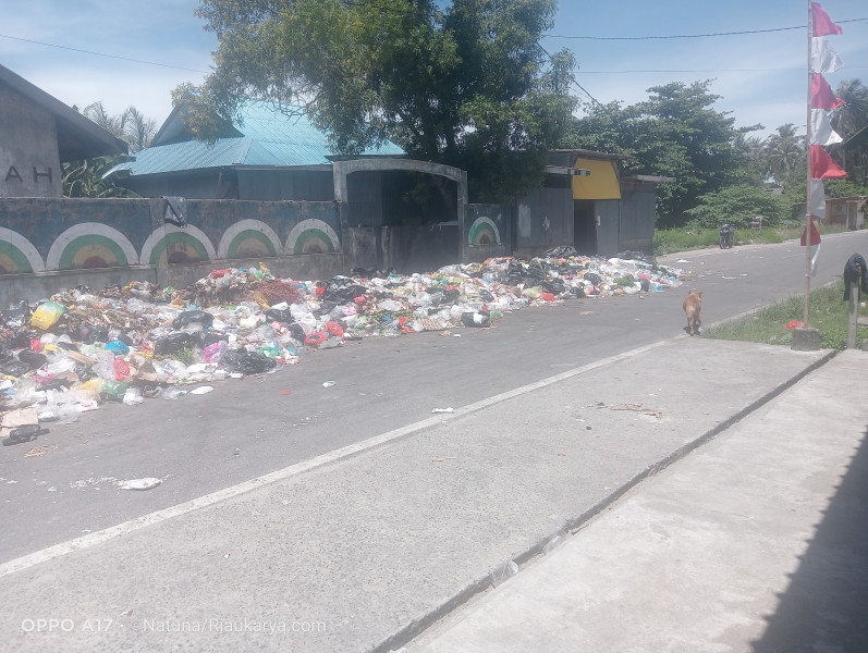 Sampah di Pasar Ranai Melimpah Sehingga Mengganggu Pengusaha dan Pengguna Jalan