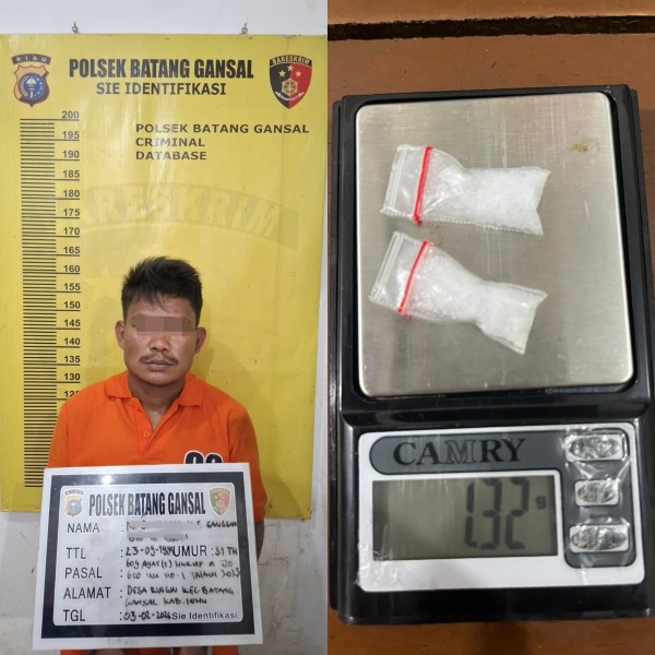 Jadikan Desa Sebagai Tempat Transaksi Narkoba, Polsek Batang Gansal Ringkus Pelaku