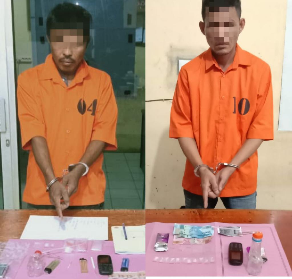 Unit Reskrim Polsek Tapung Tangkap 2 Pelaku Narkoba dengan BB 14 Paket Shabu 