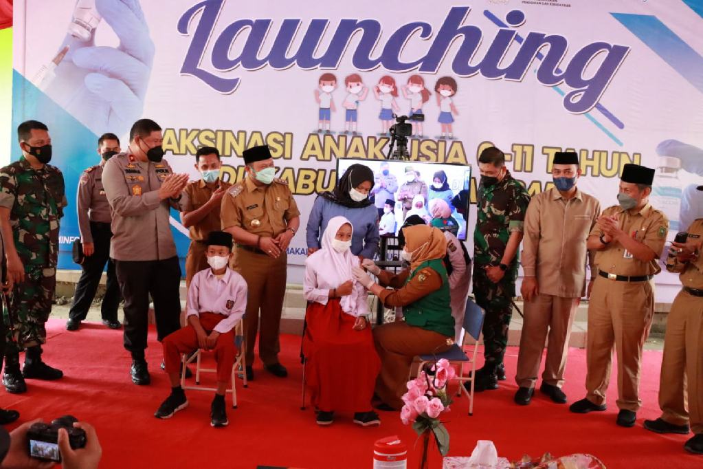 Waka Polda Riau Launching Vaksinasi Anak Usia 6-11 Tahun di Kabupaten Kampar Hari Ini
