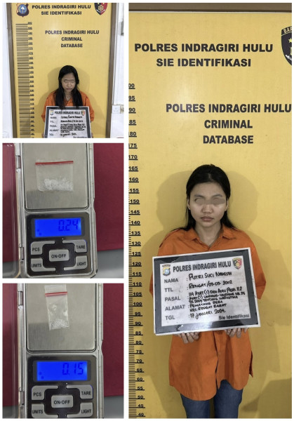 Karena Sabu, Dua Wanita Muda Diringkus Satresnarkoba Polres Inhu