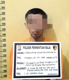Pegang Paket Shabu Siap Edar, Pemuda Desa Sialang Kubang Ditangkap Polisi