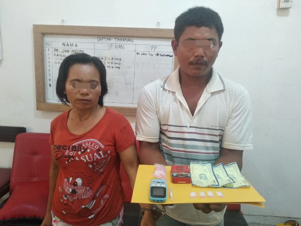 Polisi Tangkap Sepasang Suami Istri Diduga Pengedar Shabu di Kelurahan Pangkalan Kasai