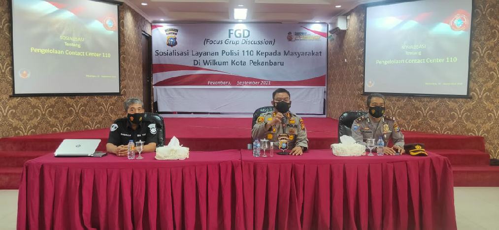 Focus Grup Discussion Sosialisasi Layanan Polisi 110 Kepada Masyarakat di Wilkum Kota Pekanbaru