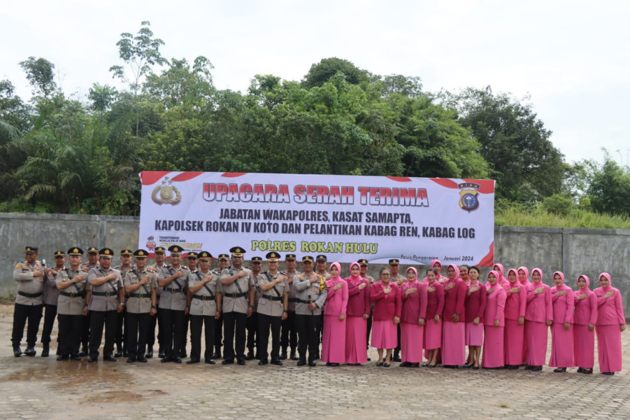 Polres Rohul Gelar Upacara Sertijab & Pelantikan Pejabat