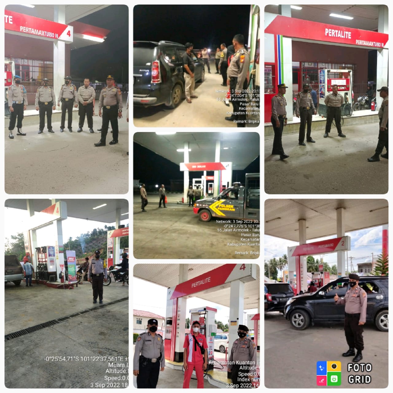 Pasca Kenaikan Harga BBM, Jajaran Polres Kuansing Lakukan Patroli dan Pengamanan Di SPBU
