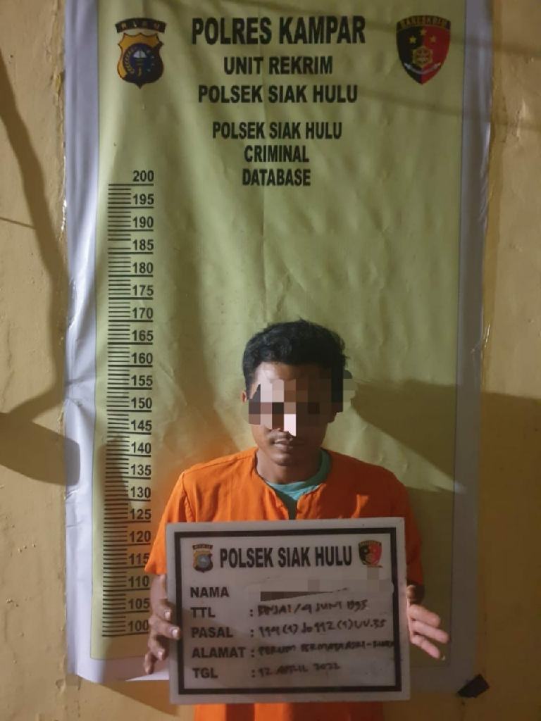 Unit Reskrim Polsek Siak Hulu Amankan Pelaku Narkoba di Jalan Kubang Raya