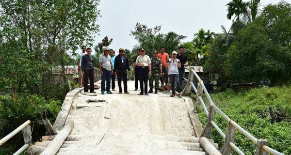 Proyek Jembatan di Desa Saka Palas Aspirasi Dewan Ambruk