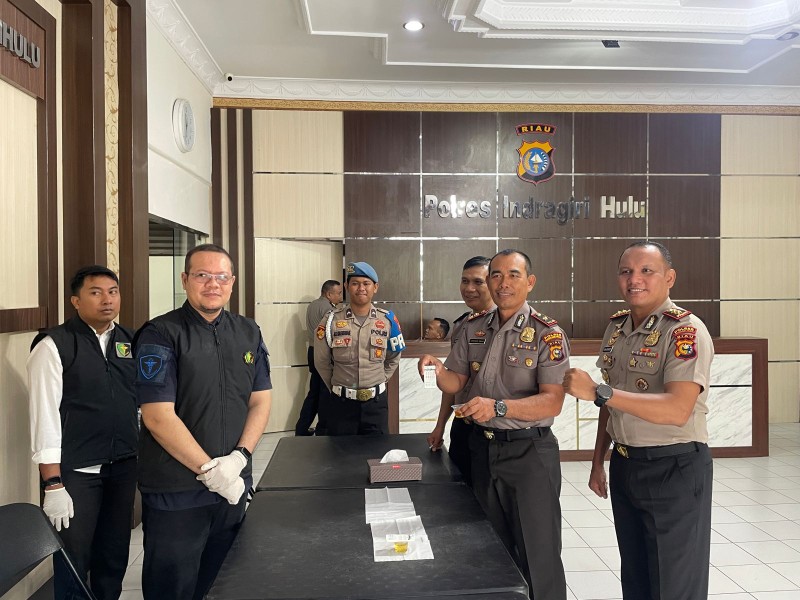 Komitmen Berantas Narkoba, Kapolres Inhu dan Waka Serta Ratusan Personelnya Dicek Urine, Ini Hasilnya