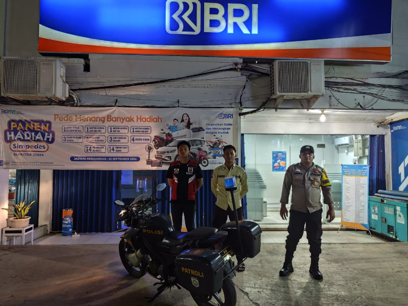 Polsek Kateman Tingkatkan Patroli, Satpam Bank Diimbau Perkuat Kewaspadaan di Jam Rawan