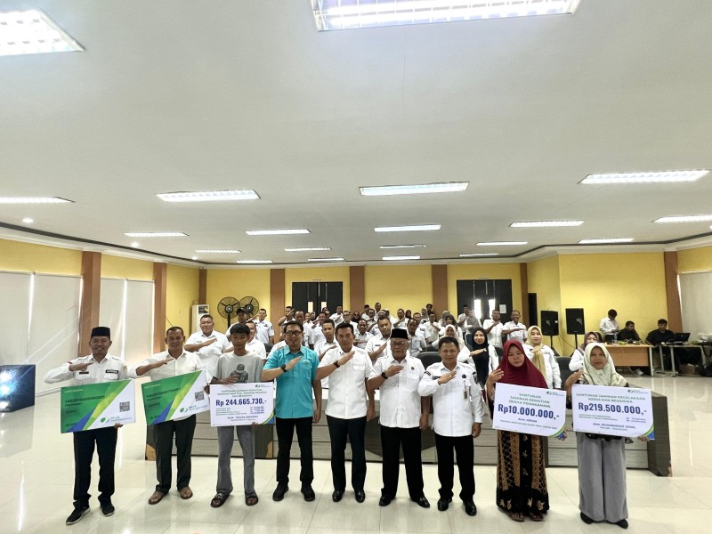 BPJS Ketenagakerjaan Rengat dan Pemkab Inhu Serahkan Santunan Rp474 Juta kepada Ahli Waris Peserta