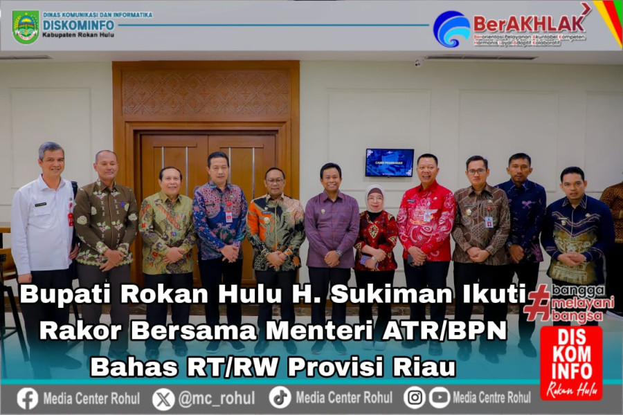 Bahas RTRW Provinsi Riau, Bupati Sukiman Hadiri Rakor Lintas Sektor