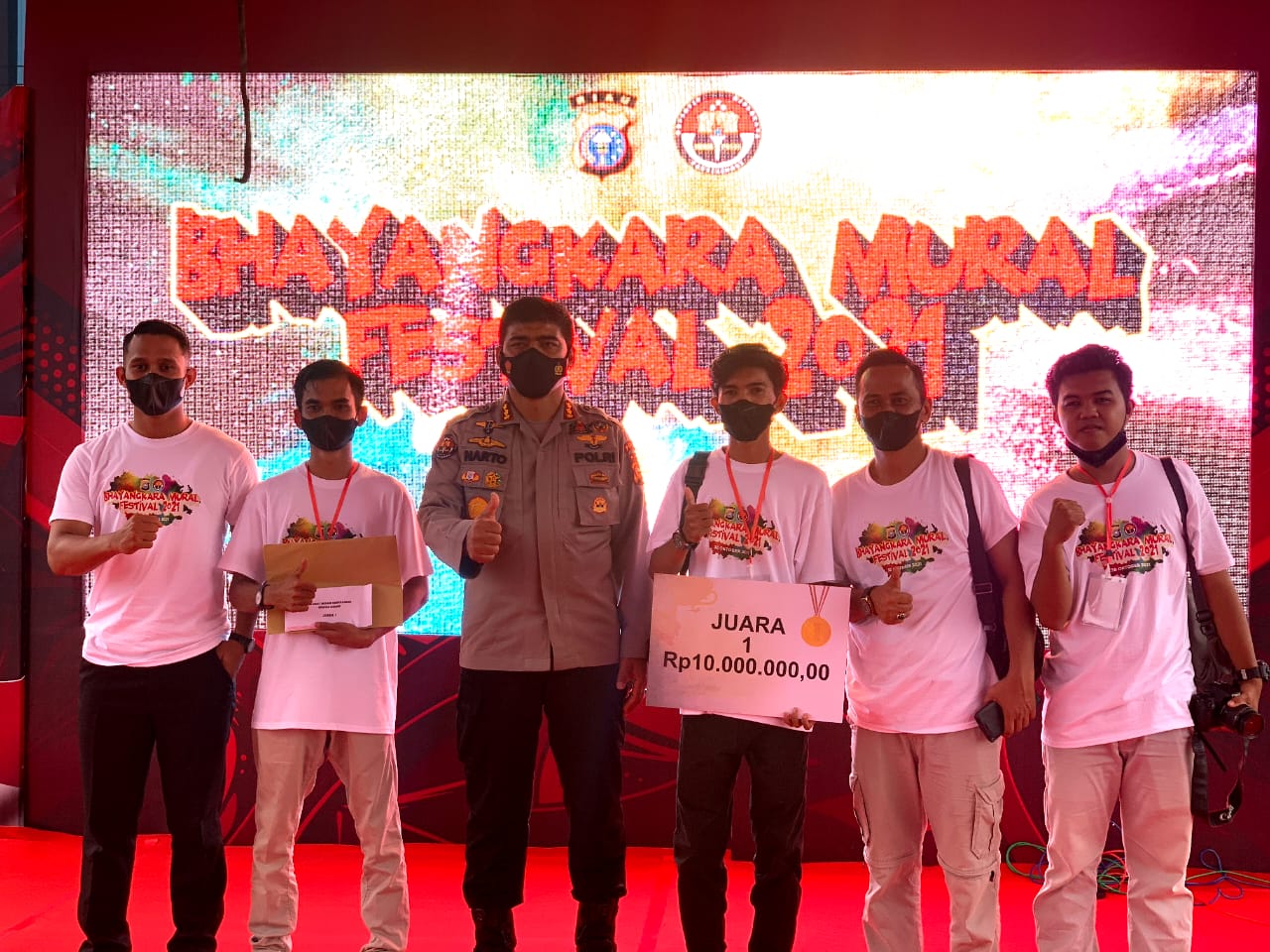 Hebat, Polres Inhu Juarai Festival Mural Polda Riau