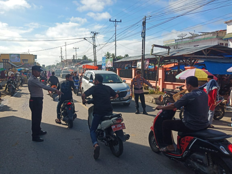 Kapolsek Kuantan Mudik Selaku Kapos Pam Amankan Jalur Mudik