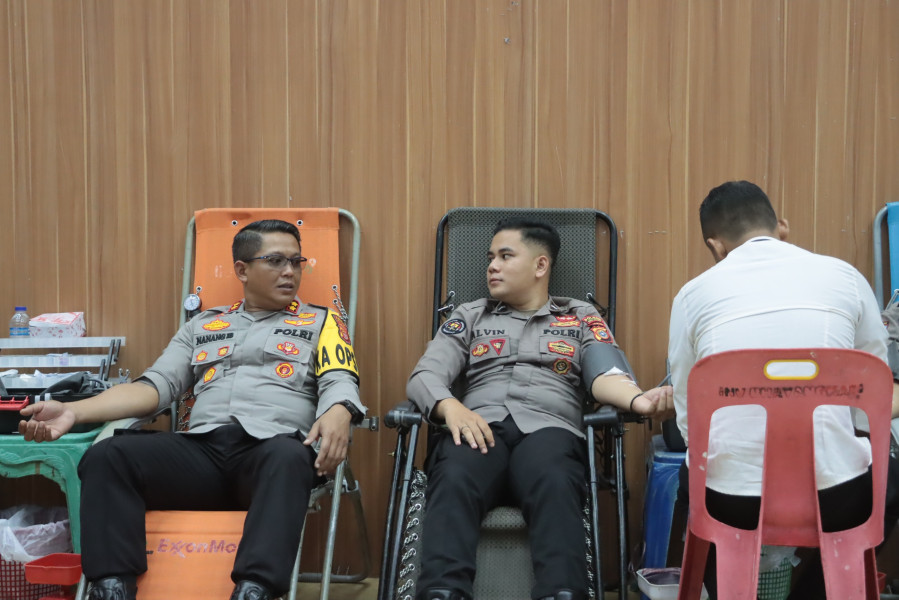 Peringati Hari Jadi Humas Polri ke-73, Polres Aceh Utara Gelar Donor Darah