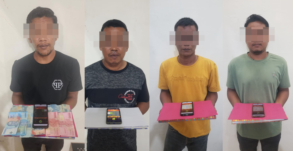 Respon Aduan Masyarakat, Polres Aceh Utara Tangkap Empat Pemain Judi Slot Mahjong