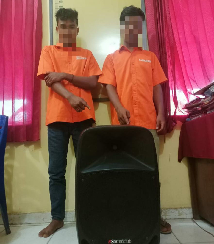 Curi Speaker di Rumah Warga, 2 Pelaku Ditangkap Reskrim Polsek Tapung Hulu