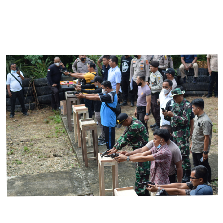 Bhayangkara ke76, Polres Kuansing adakan Lomba menembak untuk Forkopimda dan Wartawan