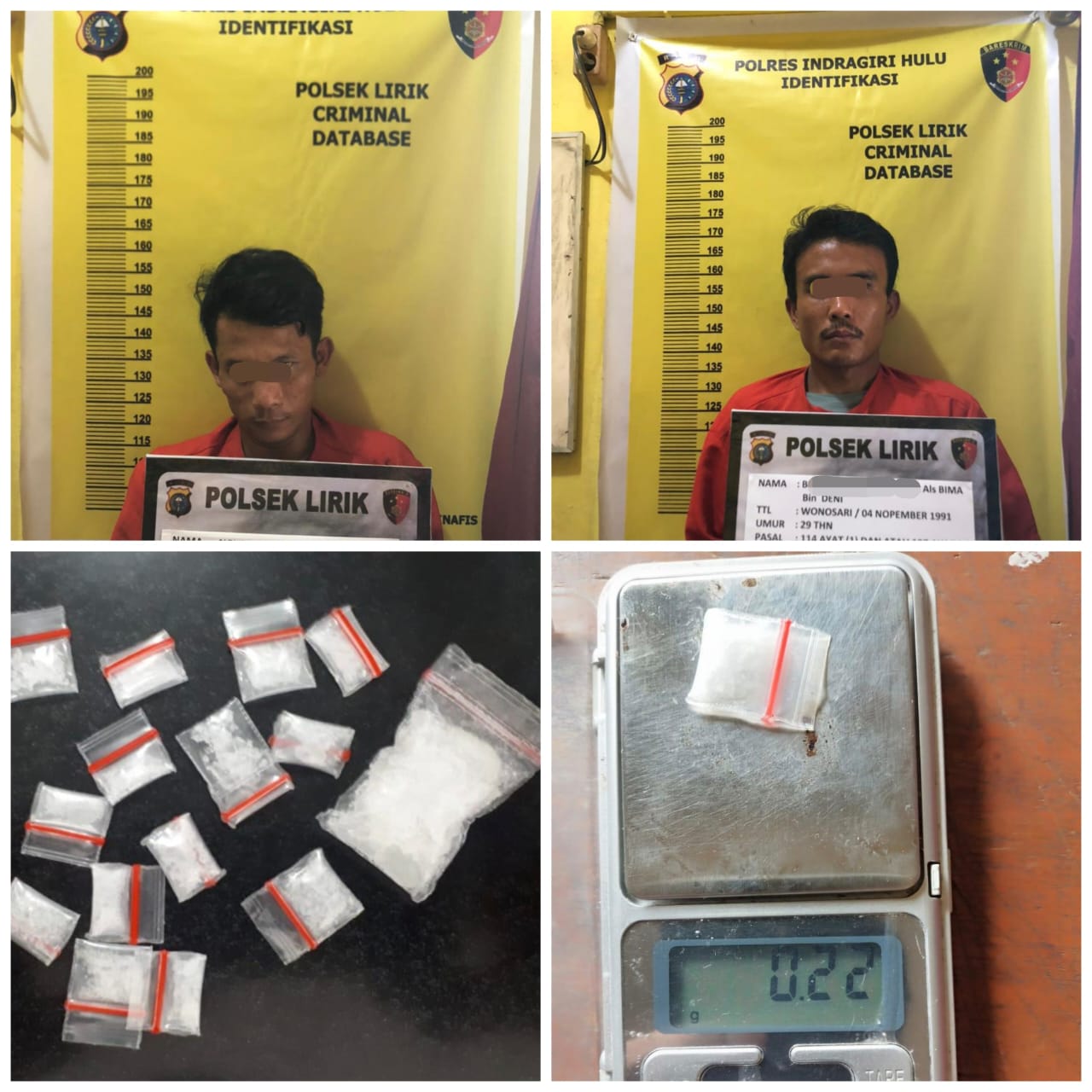 Hanya Butuh 30 Menit Saja, Dua Pengedar Sabu Digulung Polsek Lirik