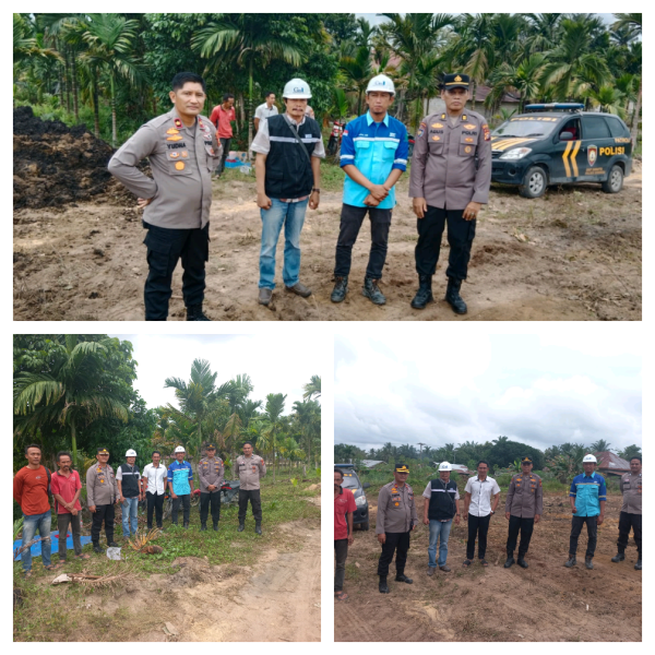 Kapolsek Seberida, Melakukan Pengecekan Lahan Program  Tanaman Monokultur CSR PT. INECDA di Desa Sibabat