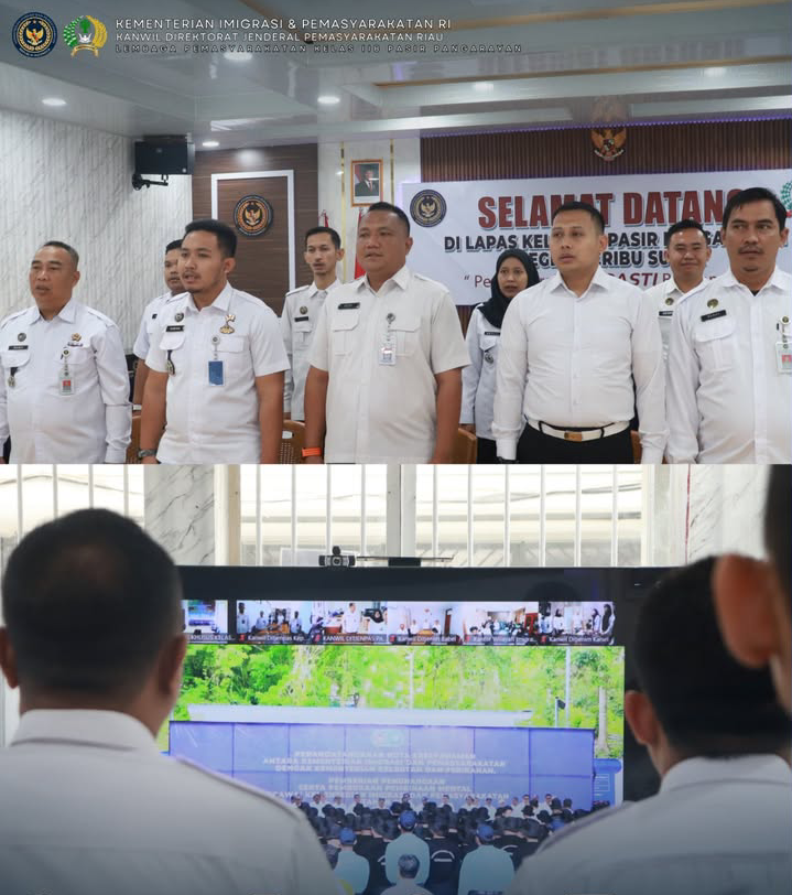 Lapas Pasir Pangaraian Ikuti Penandatanganan MoU Kemenimipas dan KKP